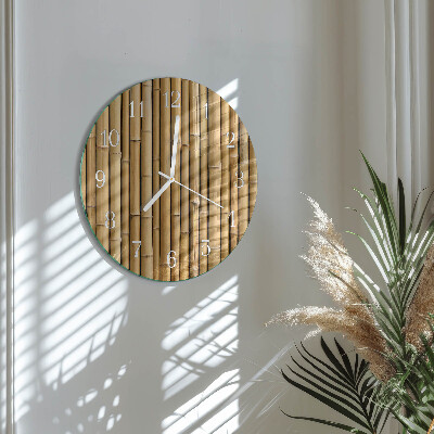 Reloj de pared redondo Bambú