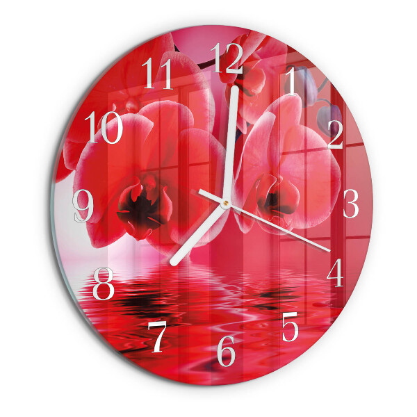 Reloj de pared redondo Orquídea