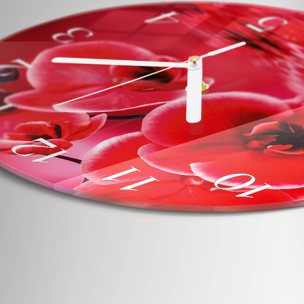 Reloj de pared redondo Orquídea