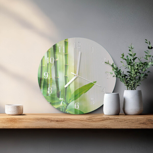 Reloj de pared redondo Bambú