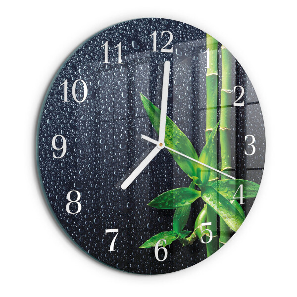 Reloj de pared redondo Gotas y bambú