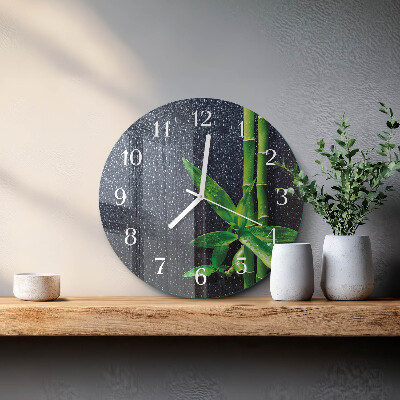 Reloj de pared redondo Gotas y bambú