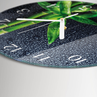Reloj de pared redondo Gotas y bambú