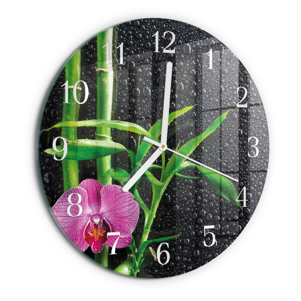 Reloj de pared redondo Spa de bambú