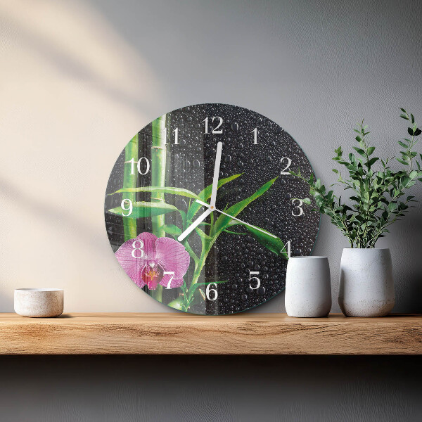 Reloj de pared redondo Spa de bambú