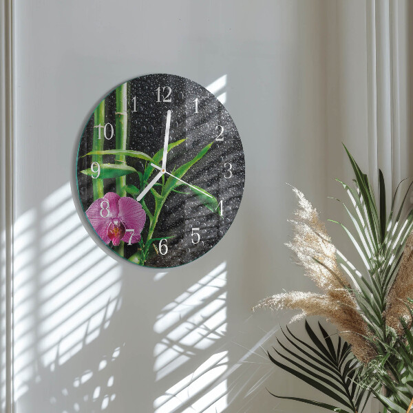 Reloj de pared redondo Spa de bambú