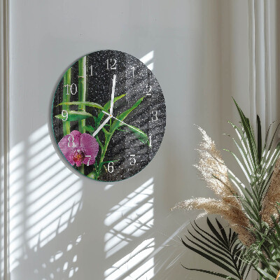 Reloj de pared redondo Spa de bambú
