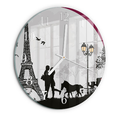 Reloj de pared redondo Amor por París