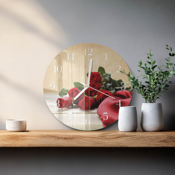 Reloj de pared redondo Rosas