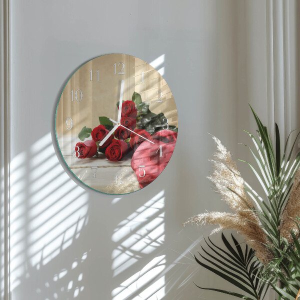 Reloj de pared redondo Rosas