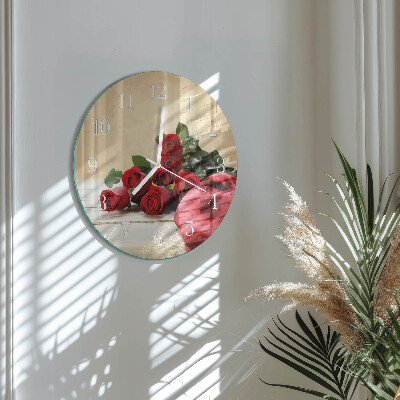 Reloj de pared redondo Rosas