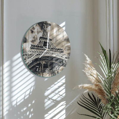 Reloj de pared redondo Torre Eiffel