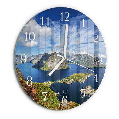 Reloj de pared redondo montañas