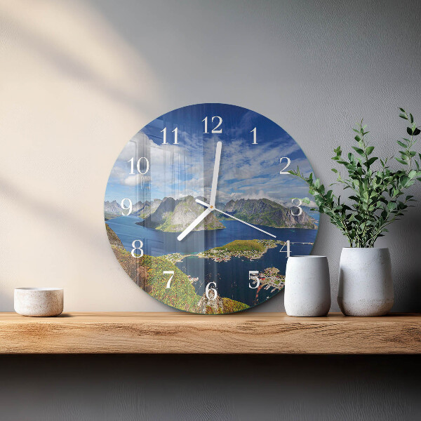 Reloj de pared redondo montañas