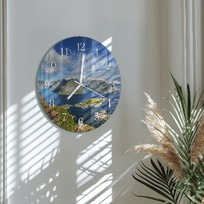 Reloj de pared redondo montañas
