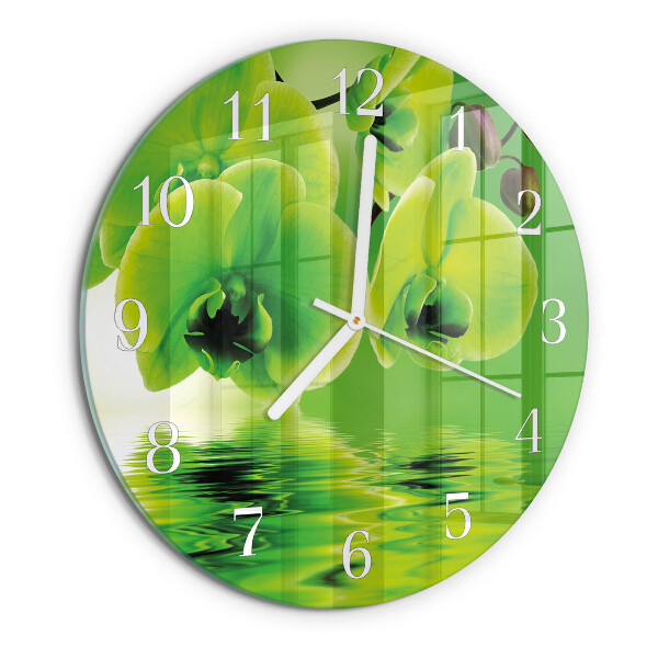 Reloj de pared redondo Orquídea
