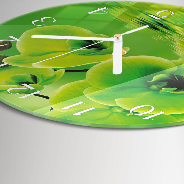 Reloj de pared redondo Orquídea