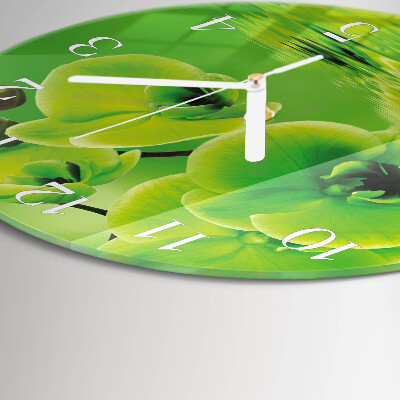 Reloj de pared redondo Orquídea