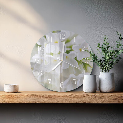Reloj de pared redondo Flores