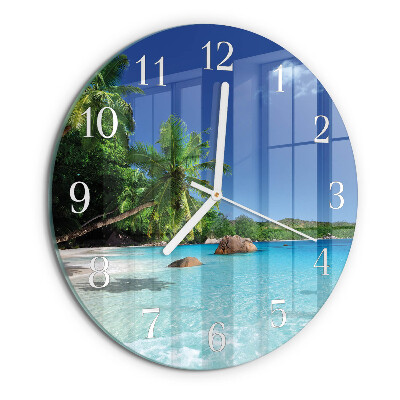 Reloj de pared redondo Palmeras de la isla