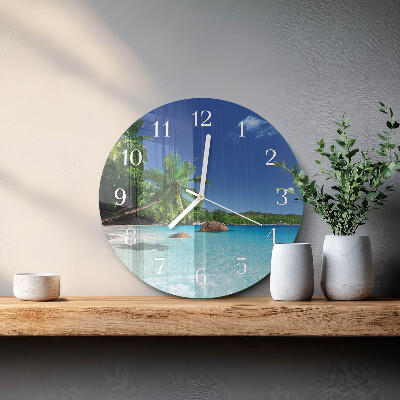 Reloj de pared redondo Palmeras de la isla
