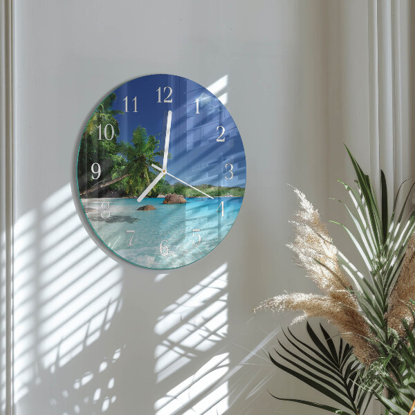 Reloj de pared redondo Palmeras de la isla