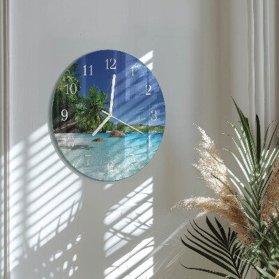 Reloj de pared redondo Palmeras de la isla