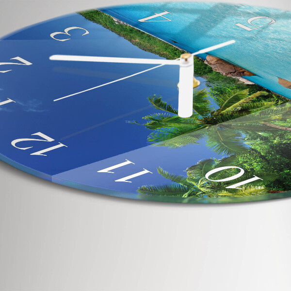 Reloj de pared redondo Palmeras de la isla