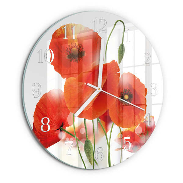 Reloj de pared redondo Amapolas