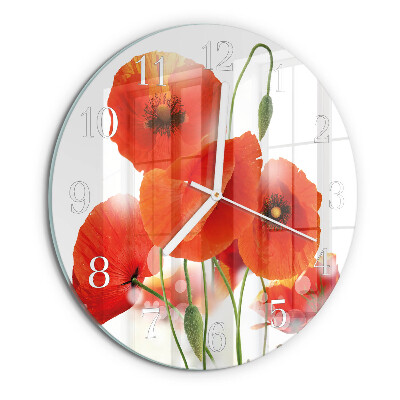 Reloj de pared redondo Amapolas