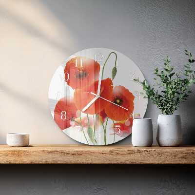 Reloj de pared redondo Amapolas
