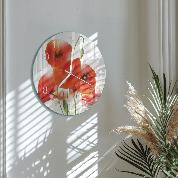 Reloj de pared redondo Amapolas