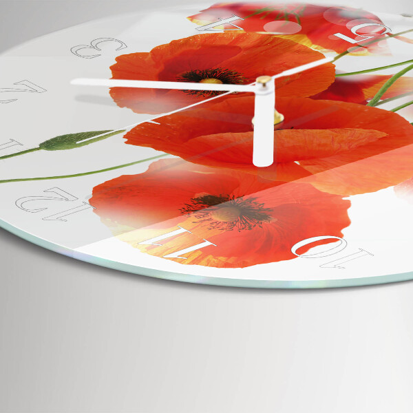 Reloj de pared redondo Amapolas