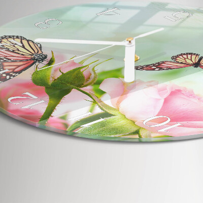 Reloj de pared redondo mariposas