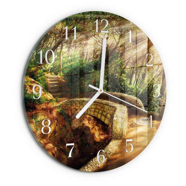 Reloj de pared redondo Puente del bosque