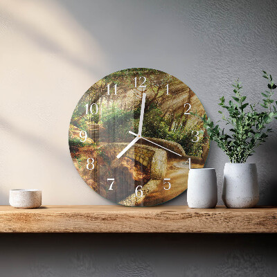 Reloj de pared redondo Puente del bosque