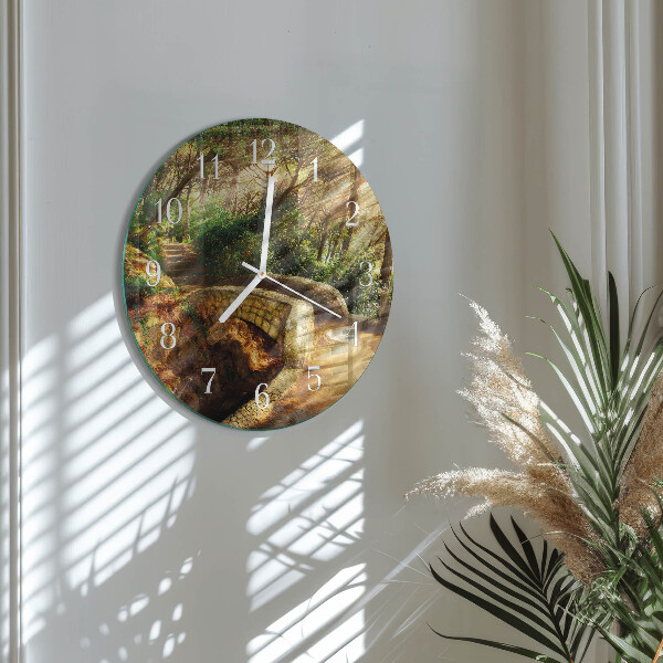 Reloj de pared redondo Puente del bosque