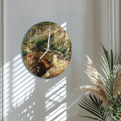 Reloj de pared redondo Puente del bosque