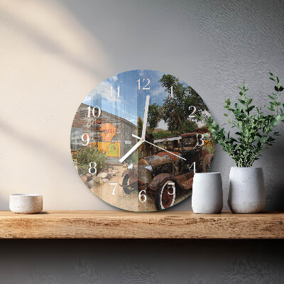 Reloj de pared redondo Coche viejo