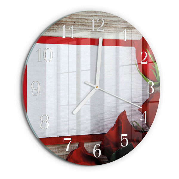 Reloj de pared redondo Rosas
