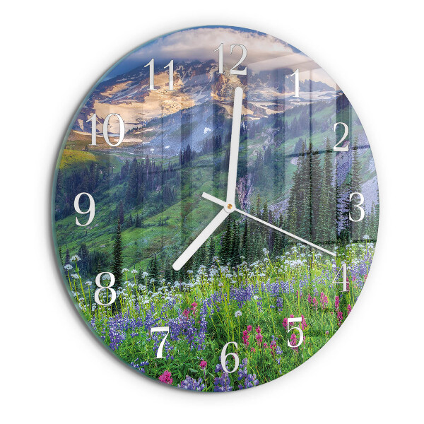 Reloj de pared redondo Montaña de la pradera
