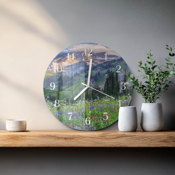 Reloj de pared redondo Montaña de la pradera