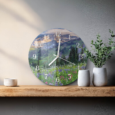 Reloj de pared redondo Montaña de la pradera
