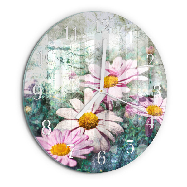 Reloj de pared redondo Flores