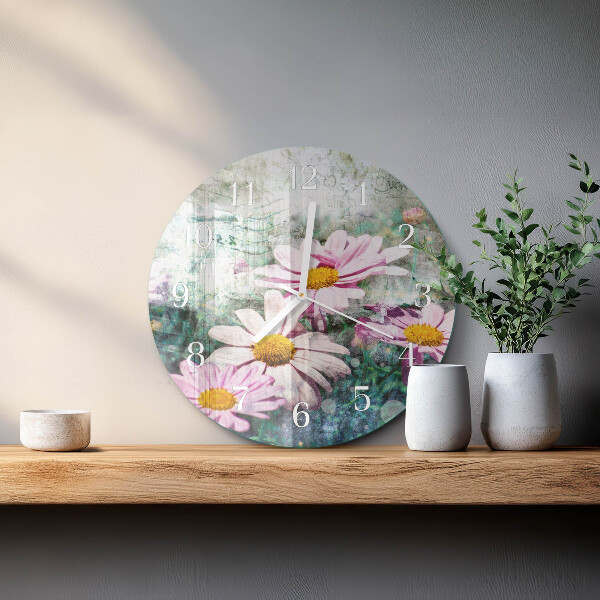 Reloj de pared redondo Flores