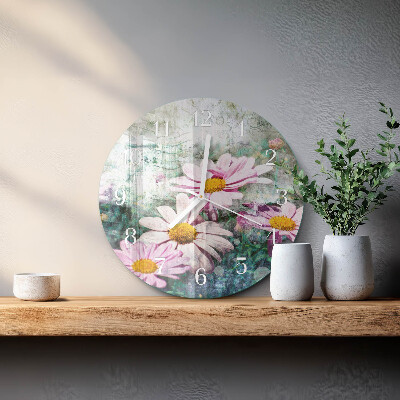 Reloj de pared redondo Flores