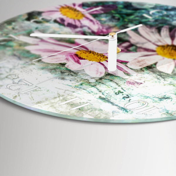 Reloj de pared redondo Flores