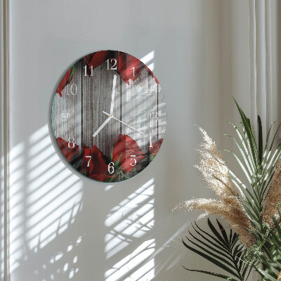 Reloj de pared redondo Tabletas de rosas