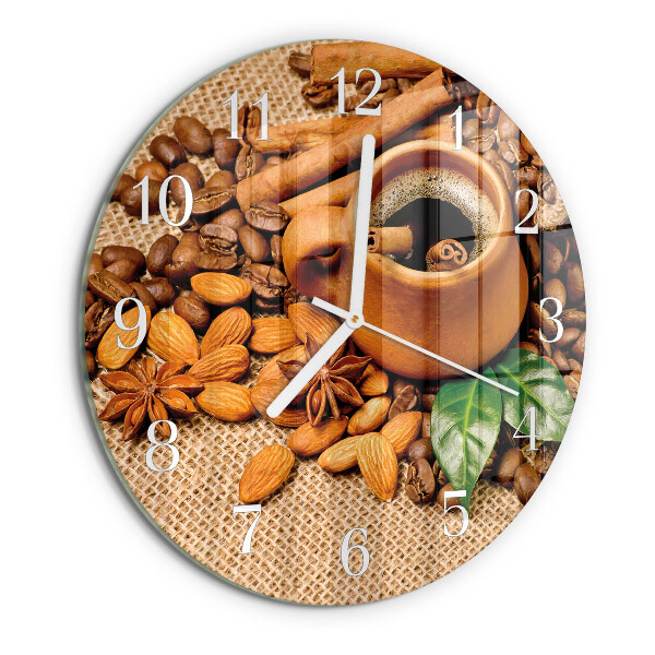 Reloj de pared redondo Almendras con canela