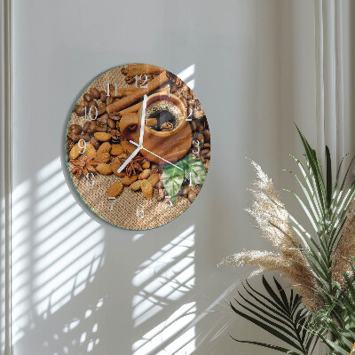 Reloj de pared redondo Almendras con canela